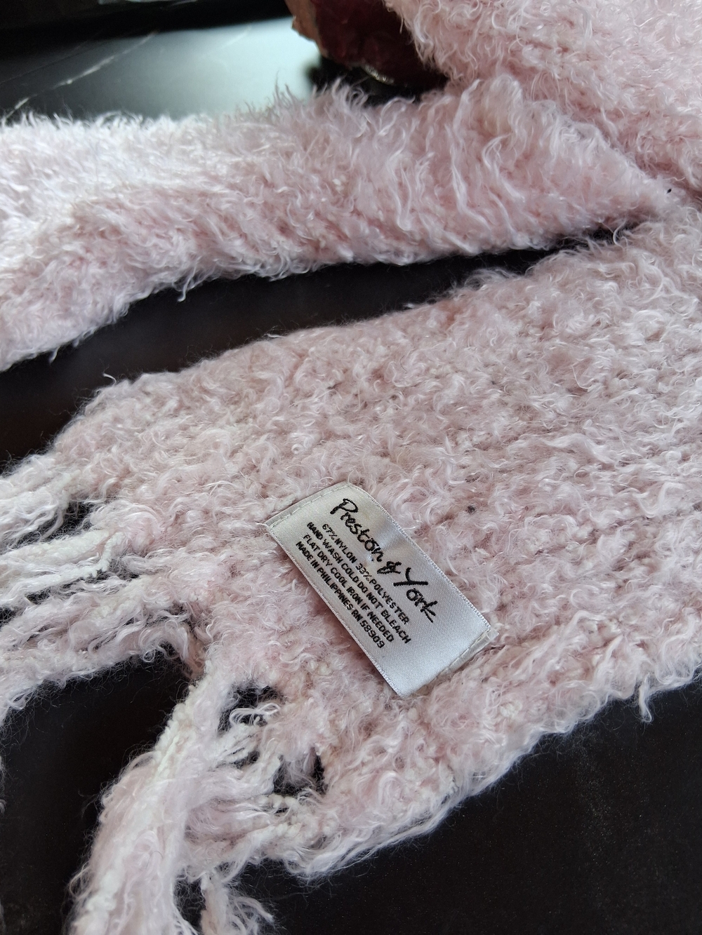 Preston & York Pink Fuzzy Scarf